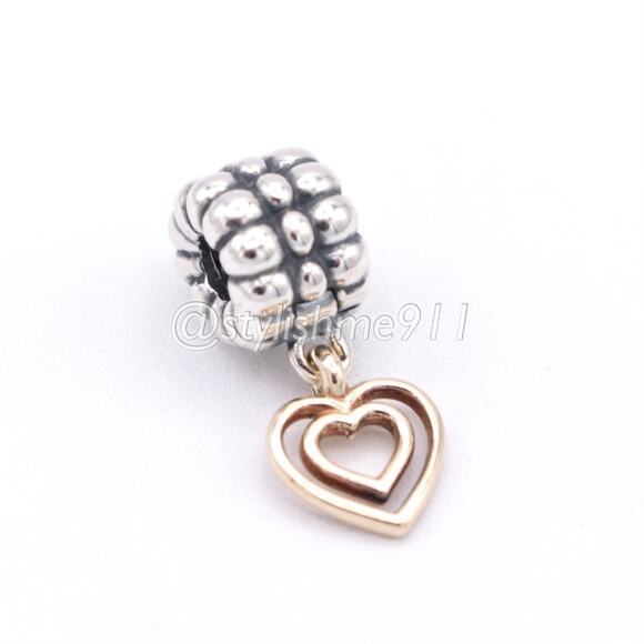 Authentic Pandora Heart of Hearts Dangle Clip With 14K Gold - 790987 - Picture 7 of 11
